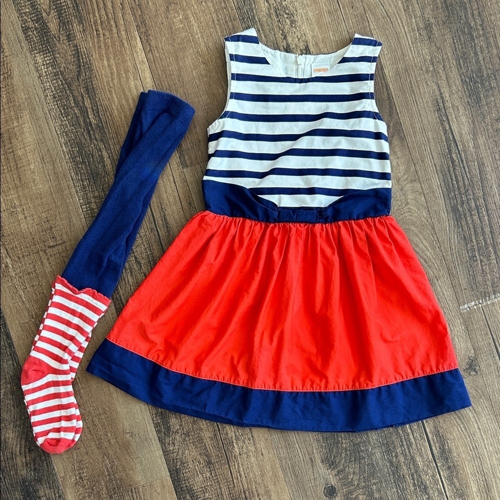 Gymboree Navy and White Striped Dress